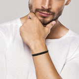 Bracelet pierre de Lave et cuir Bertrand