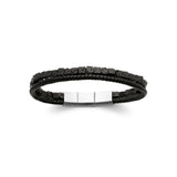 Bracelet pierre de Lave et cuir Bertrand