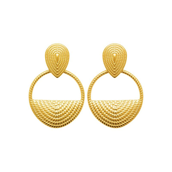 Boucles d'oreilles en acier doré 880j1214