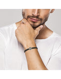 Bracelet cuir et acier Ludovic