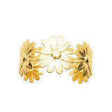 Bracelet Jonc fleurs marguerite en acier doré 840j-1074