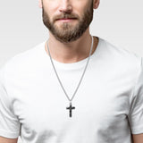 Collier acier + croix 850-691