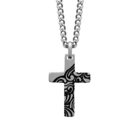 Collier acier + croix 850-691