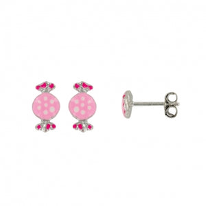 Boucles Argent bonbon + émail 684-1634