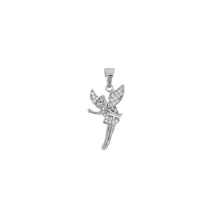 Pendentif fée clochette en argent et zirconiums