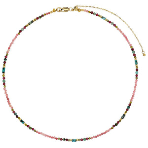 Collier perles et acier doré 754-179