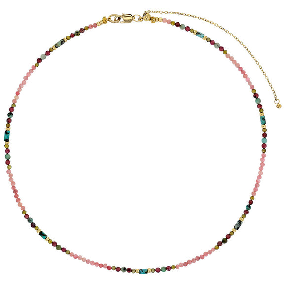 Collier perles et acier doré 754-179