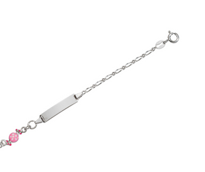 Bracelet d'identité enfant bonbon rose