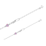 Bracelet d'identité enfant papillon rose et bleu
