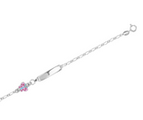 Bracelet d'identité enfant papillon rose et bleu