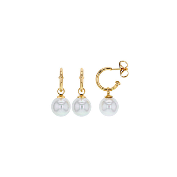 Boucles créoles en plaqué or avec perles 780-557