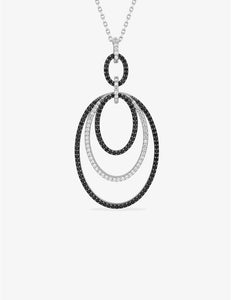 Collier en argent avec zirconiums noirs et blancs 654Z2145