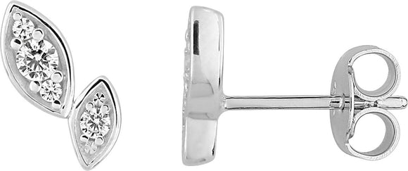 Boucles en argent rhodié et zirconiums 682-2422