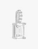 Pendentif en argent + zirconium rectangulaire 664-282