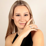 Bague en argent rhodié et zirconium 611-4082