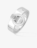 Bague en argent rhodié et zirconium 611-4083