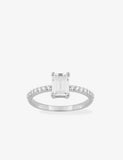 Bague en argent zirconium rectangulaire 611-4183