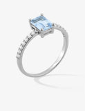 Bague en argent + zirconium bleu ciel 611-4186
