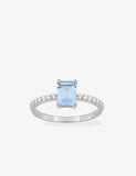 Bague en argent + zirconium bleu ciel 611-4186