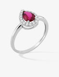 Bague en argent + zirconium rouge 611-4214