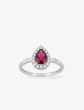 Bague en argent + zirconium rouge 611-4214