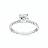 Bague solitaire en argent rhodié et zirconium 611-3790