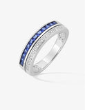 Bague en argent et zirconiums blancs et bleus 612-288