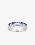 Bague en argent et zirconiums blancs et bleus 612-288