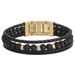 Bracelet cuir et acier Mathys