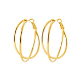 Boucles créoles en acier doré 880J1449