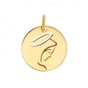 Médaille vierge avec auréole en or jaune 9ct 460-158