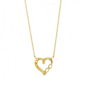 Chaine + pendentif coeur-infini en or 9ct 453-40