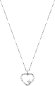 Collier coeur or blanc 9ct 454-53
