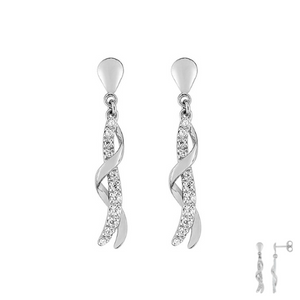 Boucles d'oreilles en or blanc 9 ct 483-66