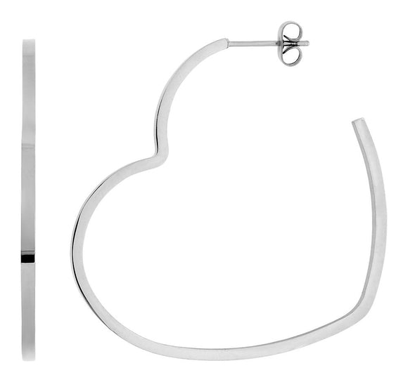 Boucles créoles coeur en acier 880-1690