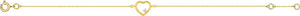 Bracelet coeur en or jaune 9ct et zirconium 440-47