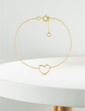 Bracelet coeur en or jaune 9ct 440-48