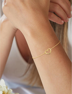 Bracelet coeur en or jaune 9ct 440-48