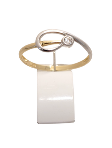Bague bicolore 9ct et zirconium 421-233