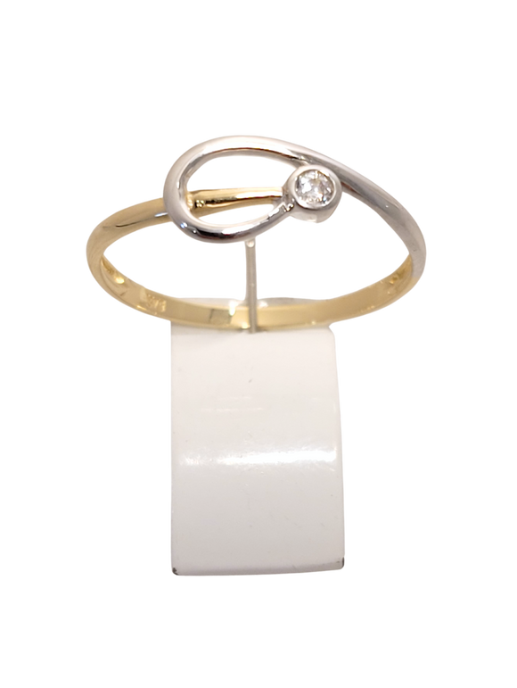 Bague bicolore 9ct et zirconium 421-212