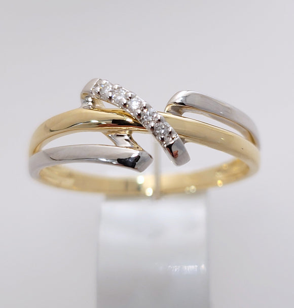 Bague bicolore 9ct et diamant 421-215