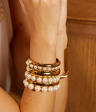 Bracelet Jonc Lise en acier doré