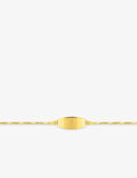 Gourmette en or 9ct maille figaro et plaque ovale 446-428