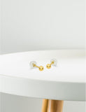 Boucles d'oreilles boules 4mm en or jaune 9 ct 484-124