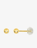 Boucles d'oreilles boules 4mm en or jaune 9 ct 484-124