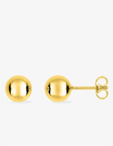 Boucles d'oreilles boules 7mm en or jaune 9 ct 484-126