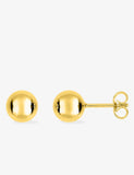 Boucles d'oreilles boules 7mm en or jaune 9 ct 484-126