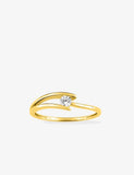 Bague or jaune 9ct et zirconiums 411-77