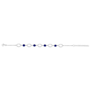 Bracelet Argent + saphir synthétique et zirconiums 645z-105