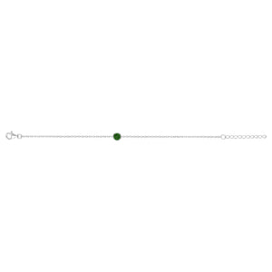 Bracelet Argent + pierre synthétique verte 645z-107